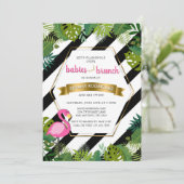 Baby's en Brunch Baby Brunch Flamingo Baby shower Kaart (Staand voorkant)