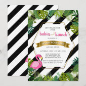 Baby's en Brunch Baby Brunch Flamingo Baby shower Kaart (Voorkant / Achterkant)