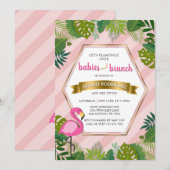 Baby's en Brunch Baby Brunch Flamingo Baby shower Kaart (Voorkant / Achterkant)