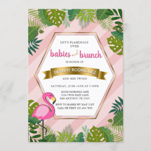 Baby's en Brunch Baby Brunch Flamingo Baby shower Kaart