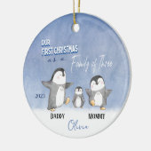 Baby's Family of Three Eerste Kerstmis Ornament (Links)