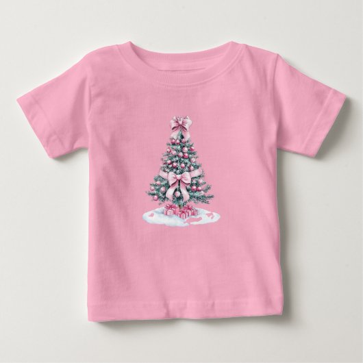 Baby's Feestelijke Kerstboom T-shirt (Voorkant)
