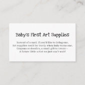 Baby's First Art Supplies Request Baby Shower  Informatiekaartje (Voorkant)