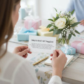 Baby's First Art Supplies Request Baby Shower  Informatiekaartje