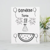 Baby's First Birthday Party Coloring Pages Briefhoofd (Staand voorkant)