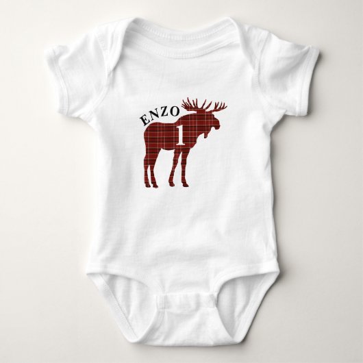 Baby's First Birthday Party Pset Moose Bodysuit (Voorkant)