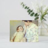 Baby's First Caress. c. 1890, Mary Cassatt Briefkaart (Staand voorkant)