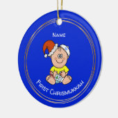 Baby's First Chrismukkah voegt de naam van het kin Keramisch Ornament (Links)