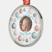 Baby's First Christmas 2025 Personalized Photo  Metalen Ornament (Links)