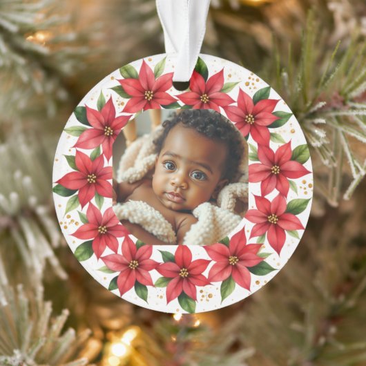 Baby's First Christmas 2025 Poinsettia Wreath Ornament (Boom)