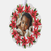 Baby's First Christmas 2025 Poinsettia Wreath  Ornament Kaart (Links)