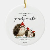 Baby's First Christmas As My Grandparents Hedgehog Keramisch Ornament (Voorkant)