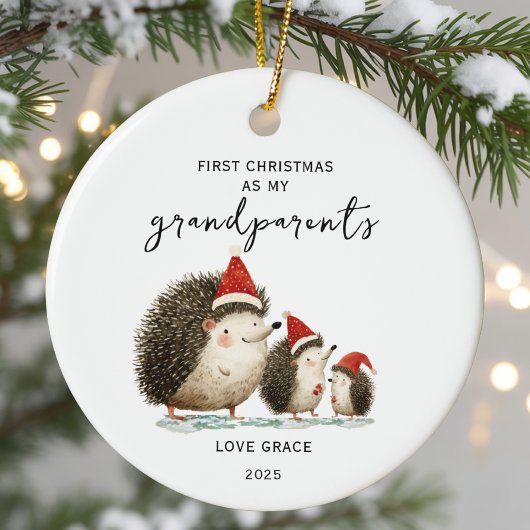 Baby's First Christmas As My Grandparents Hedgehog Keramisch Ornament