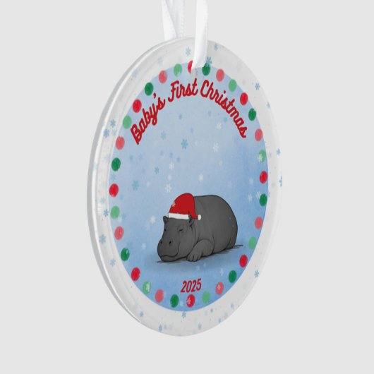 -Baby's First Christmas -Baby Hippo Ornament (voorkant)