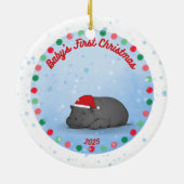 -Baby's First Christmas -Baby Hippo Ornament (Achterkant)