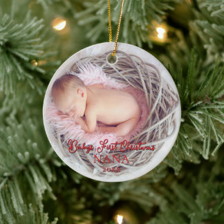 Babys First Christmas Baby Stats New Parents Keramisch Ornament