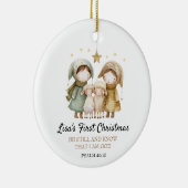 Baby's First Christmas Bible Verse Lamb Shepherd Keramisch Ornament (Rechts)