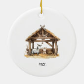 Baby's First Christmas Bible Verse Lamb Shepherd Keramisch Ornament (Achterkant)