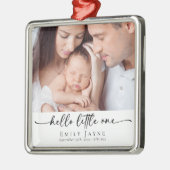 Baby's First Christmas Birth Announcement Metalen Ornament (Links)