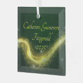 Baby's First Christmas Birth Detail Keepsake Gift Glas Ornament (Voorkant links)