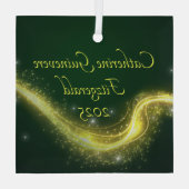 Baby's First Christmas Birth Detail Keepsake Gift Glas Ornament (Achterkant)