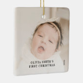 Babys First Christmas Birth Stats Announcement C Keramisch Ornament (Rechts)