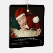Babys First Christmas  Birth Stats Announcement Keramisch Ornament (Rechts)