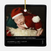 Babys First Christmas  Birth Stats Announcement Keramisch Ornament (Achterkant)