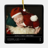 Babys First Christmas  Birth Stats Announcement Keramisch Ornament (Voorkant)