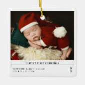 Babys First Christmas  Birth Stats Announcement Keramisch Ornament (Voorkant)