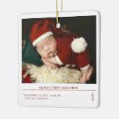 Babys First Christmas  Birth Stats Announcement Keramisch Ornament (Links)