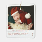 Babys First Christmas  Birth Stats Announcement Keramisch Ornament (Links)