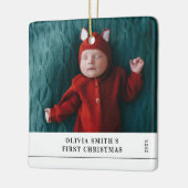 Babys First Christmas  Birth Stats Announcement  Keramisch Ornament (Links)