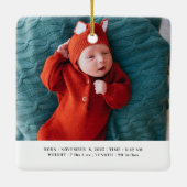 Babys First Christmas  Birth Stats Announcement  Keramisch Ornament (Achterkant)