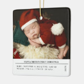 Babys First Christmas Birth Stats Announcement Keramisch Ornament (Links)