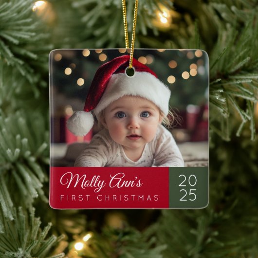 Baby's First Christmas Ceramic Ornament (Boom)