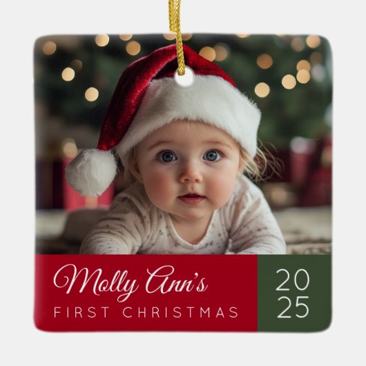 Baby's First Christmas Ceramic Ornament (Voorkant)