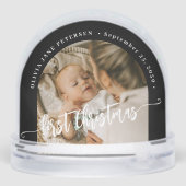 Baby's first Christmas custom 2 photo personalized Sneeuwbol (Achterkant)