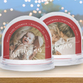 Baby's first Christmas custom 2 photo personalized Sneeuwbol
