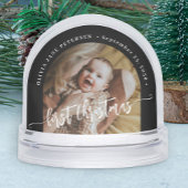 Baby's first Christmas custom 2 photo personalized Sneeuwbol