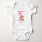 Baby's First Christmas Custom Name Gingerbread Romper (Voorkant)
