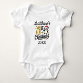 Baby's First Christmas Custom Name Penguin Romper (Voorkant)