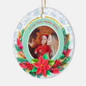 Baby's First Christmas Custom Name Photo Keepsake Keramisch Ornament (Links)