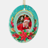 Baby's First Christmas Custom Name Photo Keepsake Keramisch Ornament (Rechts)