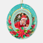 Baby's First Christmas Custom Name Photo Keepsake Keramisch Ornament (Links)