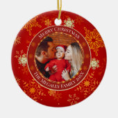 Baby's First Christmas Custom Name Photo Keepsake Keramisch Ornament (Voorkant)