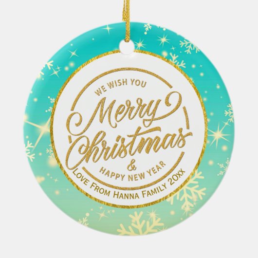 Baby's First Christmas Custom Name Photo Keepsake Keramisch Ornament (Achterkant)