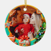 Baby's First Christmas Custom Name Photo Keepsake Keramisch Ornament (Voorkant)