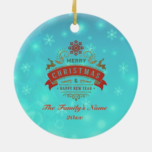 Baby's First Christmas Custom Name Photo Keepsake Keramisch Ornament (Achterkant)