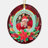 Baby's First Christmas Custom Name Photo Keepsake Keramisch Ornament (Links)